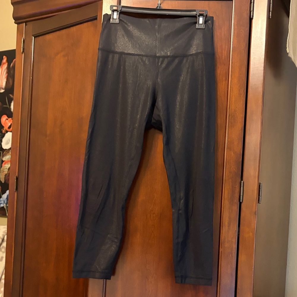lululemon athletica Black Shimmery High-Rise Leggings